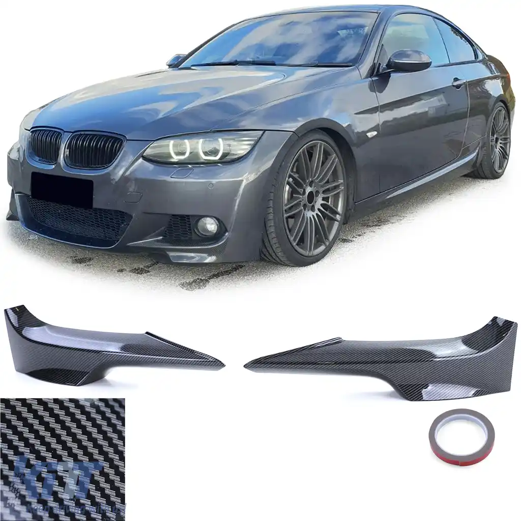 Spoiler splitter cu aspect din carbon pentru fantele frontale, potrivit pentru BMW Seria 3 E92 E93 2006-2010