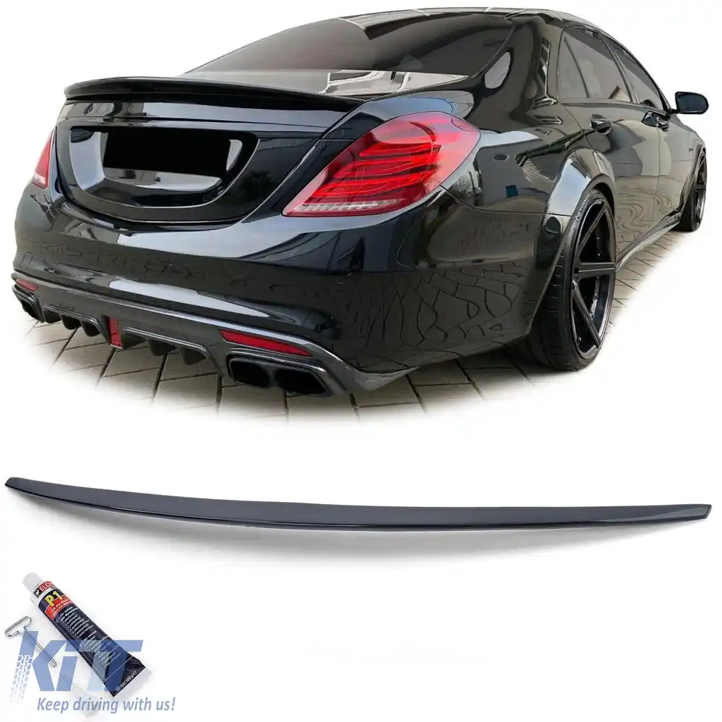 Spoiler sportiv posterior cu luciu negru cu ABE, potrivit pentru Mercedes S-Class W222 13-20