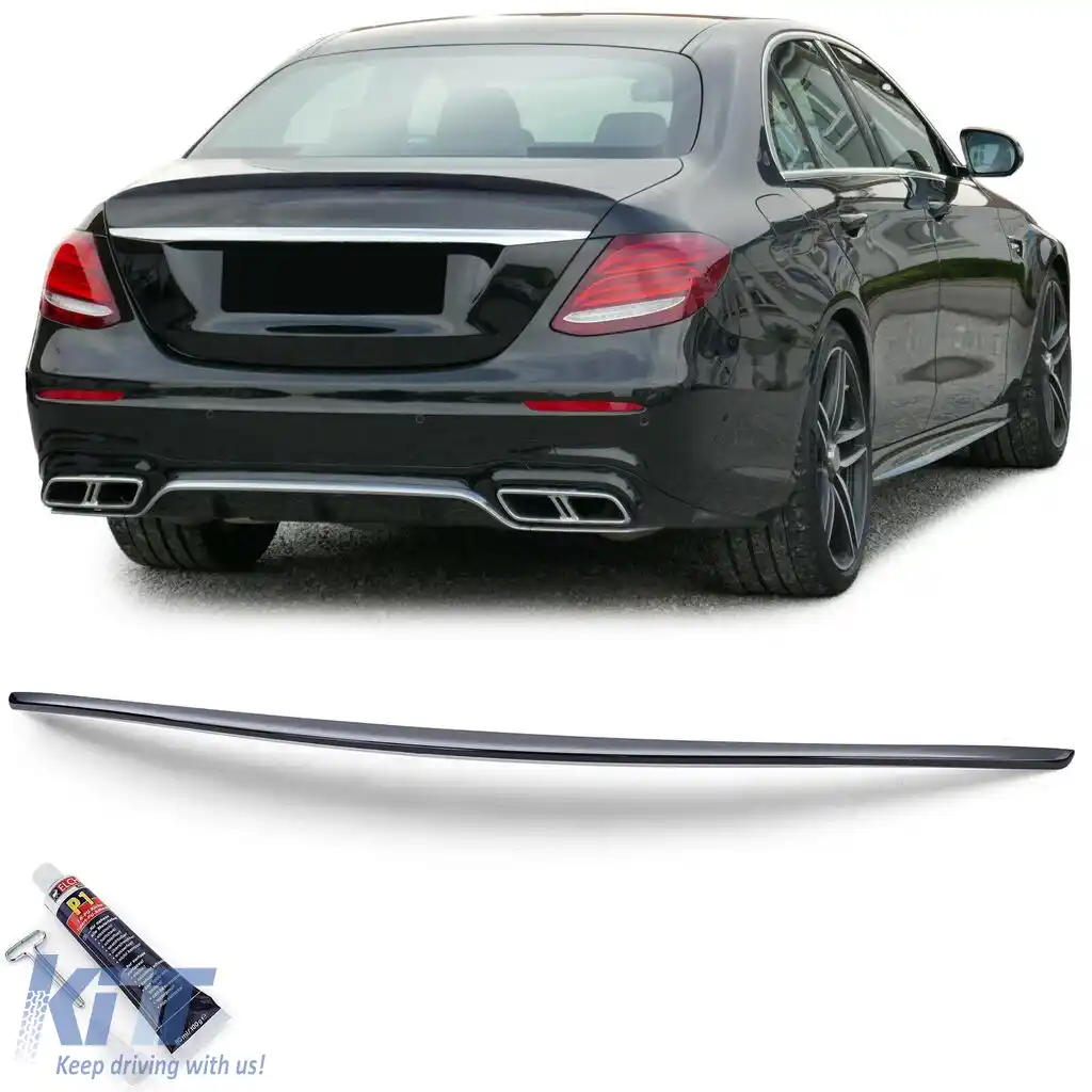 Spoiler sportiv spate lip gloss negru cu ABE, potrivit pentru Mercedes E Class W213 16-20