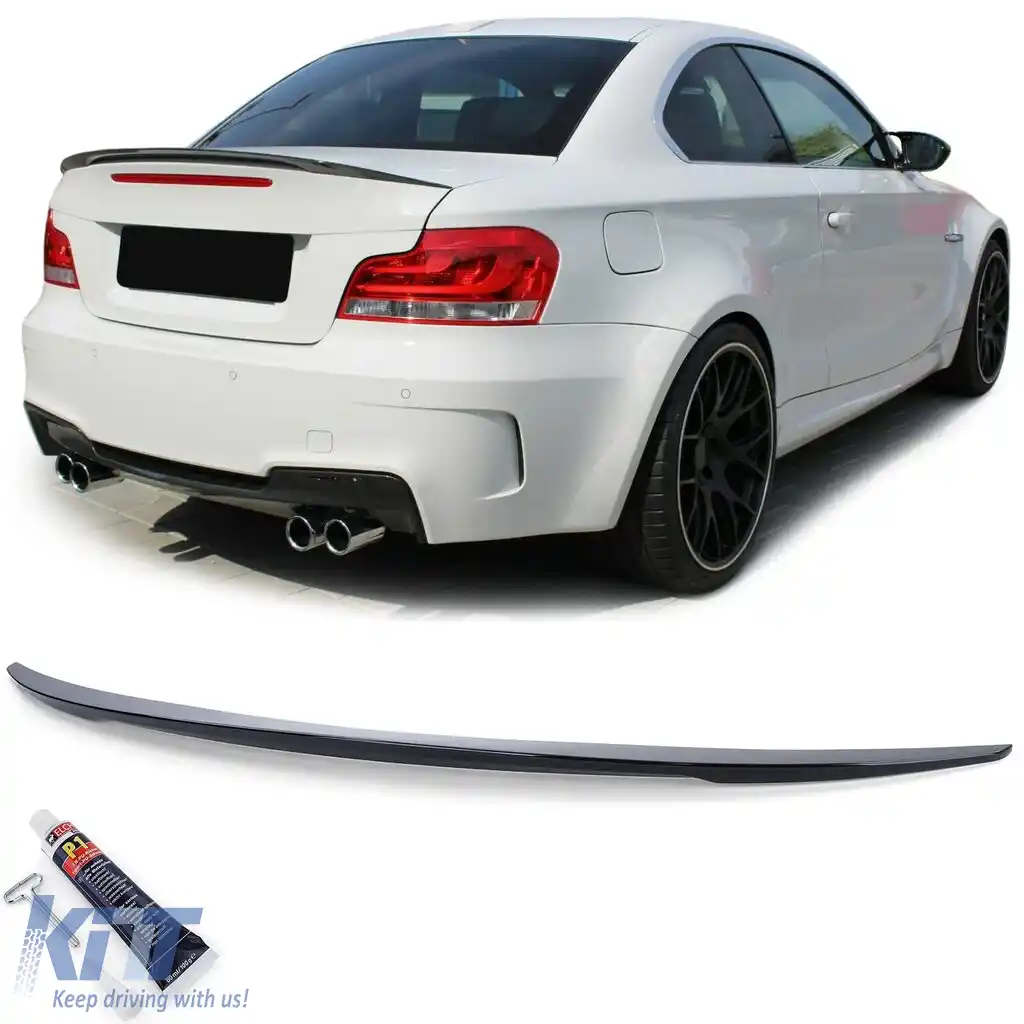 Spoiler sportiv spate negru lucios cu ABE, potrivit pentru BMW E82 Coupe Facelift 07-13