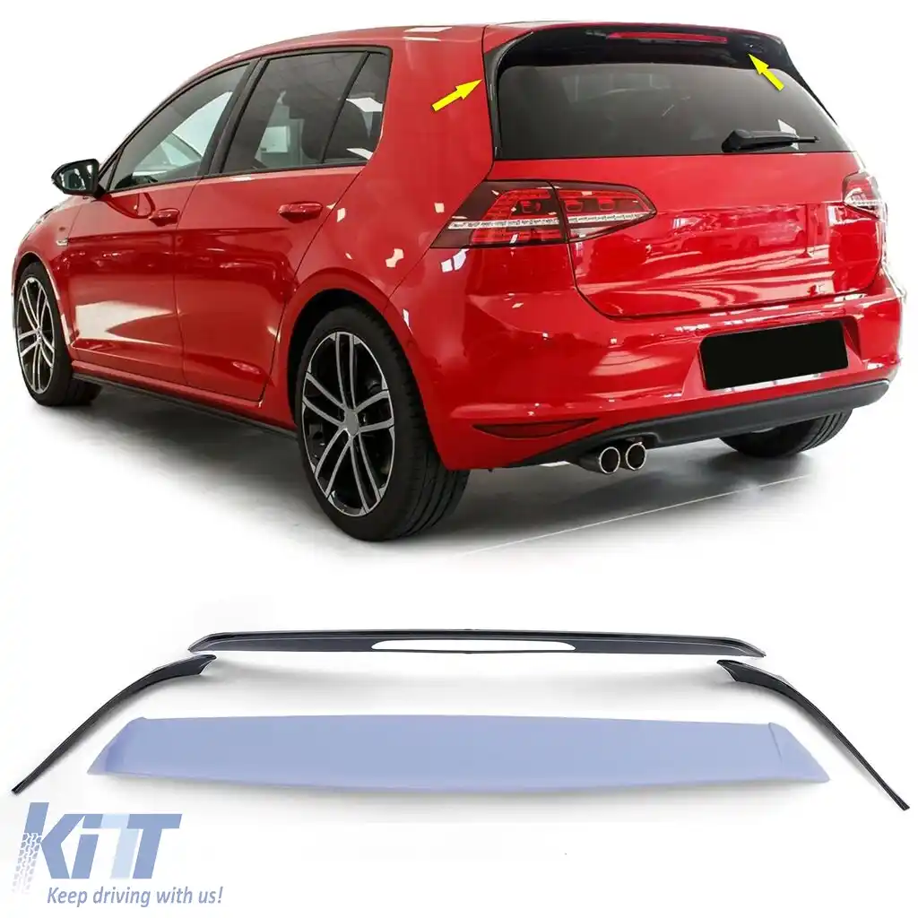Spoiler sportiv spate, negru lucios, pentru VW Golf 7 sedan 2012-2017