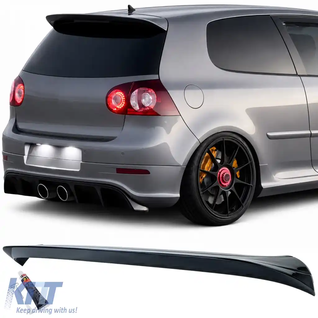 Spoiler sportiv spate negru lucios potrivit pentru VW Golf 5 2003-2008-image-6327385