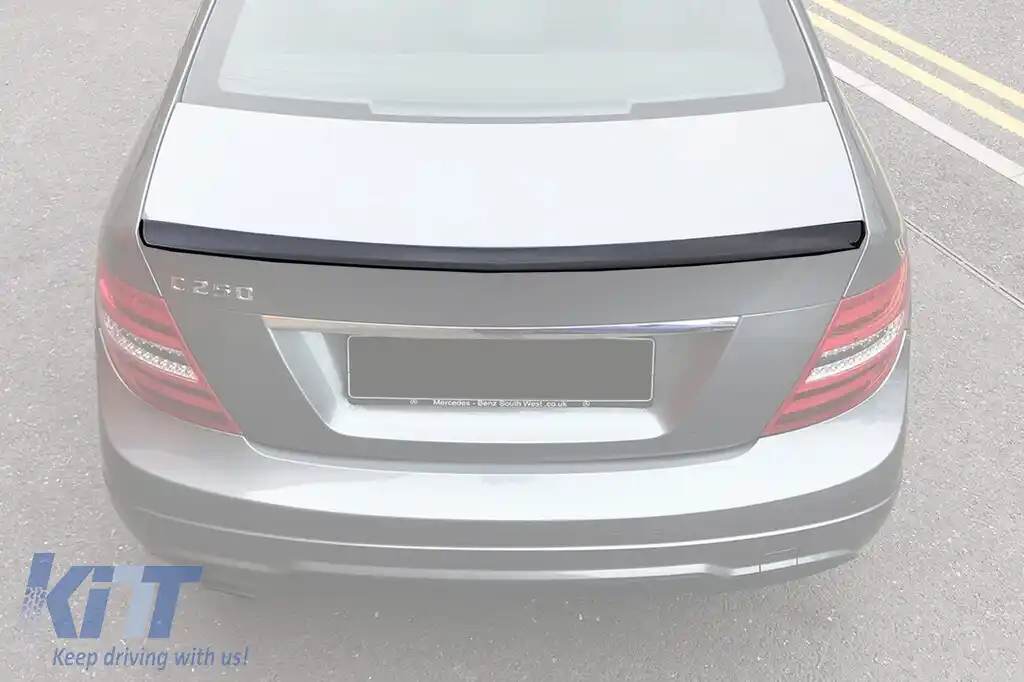 Spoiler tip A Design pentru portbagaj, potrivit pentru Mercedes C-Class W204 2007-2011, lac negru