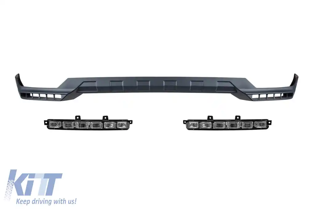 Spoiler tip BRABUS cu DRL potrivit pentru bara frontală A Design Mercedes G-Class W463 1989-2016, necolorat