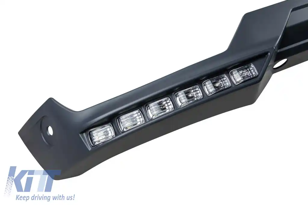 Spoiler tip BRABUS cu DRL potrivit pentru bara frontală A Design Mercedes G-Class W463 1989-2016, necolorat-image-6264661