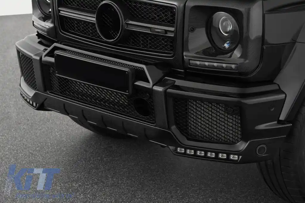 Spoiler tip BRABUS cu DRL potrivit pentru bara frontală A Design Mercedes G-Class W463 1989-2016, necolorat-image-6264663