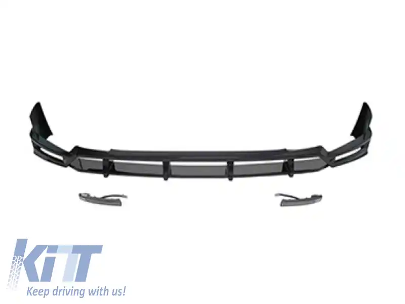 Spoiler tip Competition cu lumini LED potrivit pentru bara de protecție M tech frontală pe BMW X5 G05 LCI după 2023, lac negru