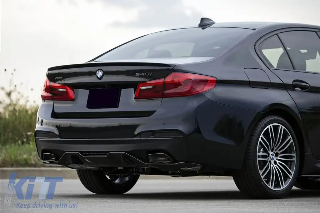 Spoiler tip M Performance Design Design potrivit pentru portbagaj pentru BMW Seria 5 G30 după 2017, necolorat-image-6227827