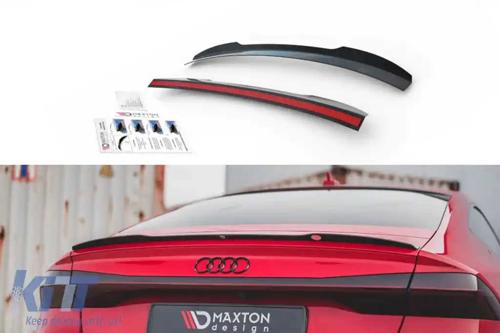 Spoiler tip S-Line Maxton Design potrivit pentru portbagajul Audi A7 C8 după 2017, lac negru