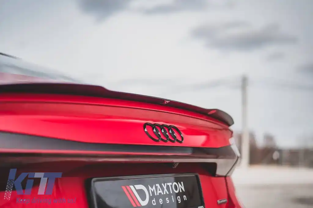 Spoiler tip S-Line Maxton Design potrivit pentru portbagajul Audi A7 C8 după 2017, lac negru-image-6140191