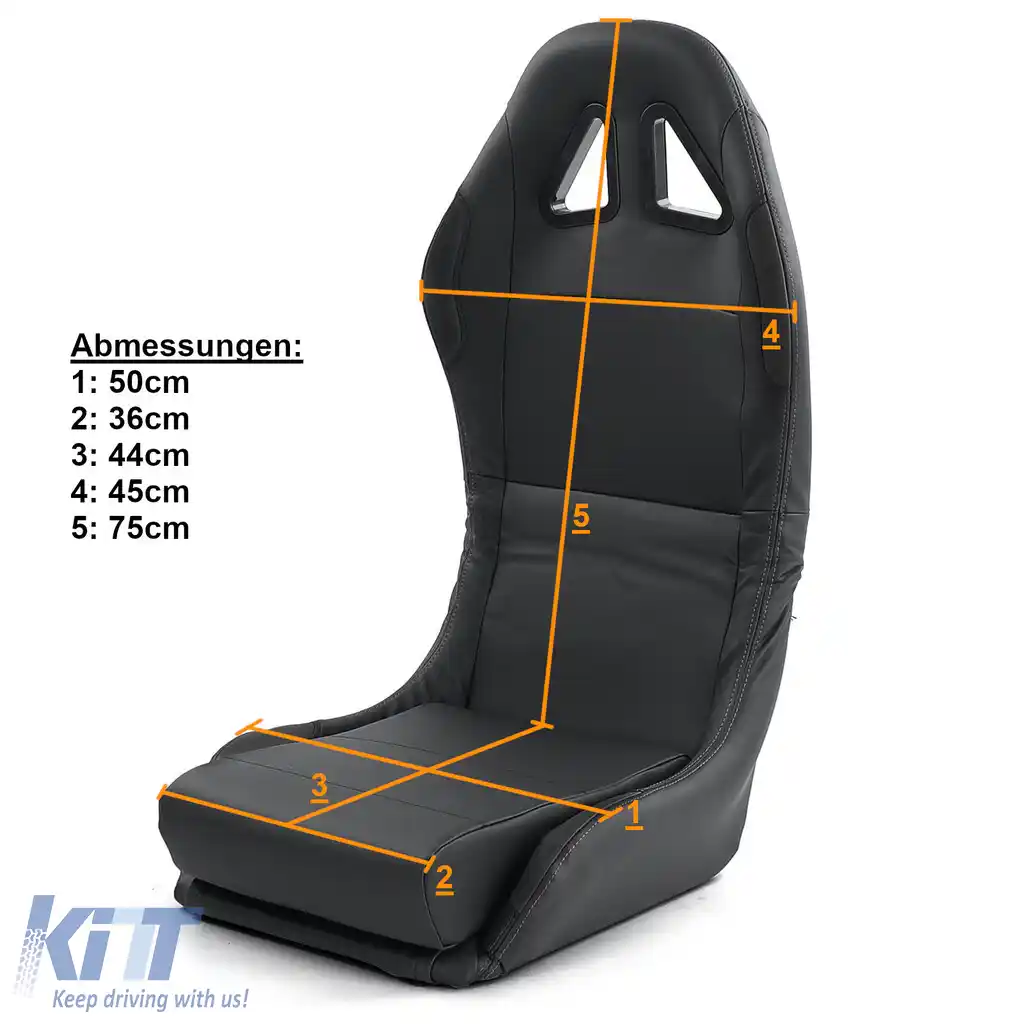 Sportsitz Schalensitz klappbar Kunstleder Schwarz Tenzo-R-image-6199602