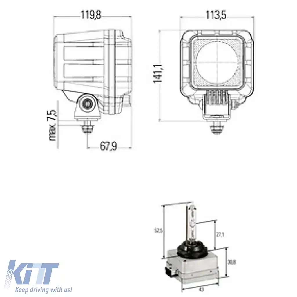 Spotlight de lucru offroad 24V Hella Xenon pentru excavator Powerxen cu unitate de control-image-6197975