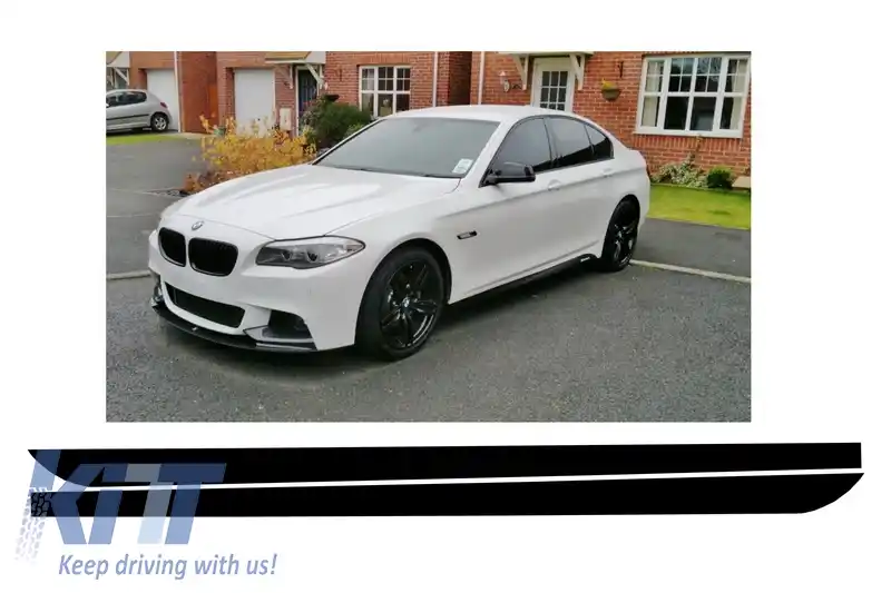 Stickere Laterale Negru Mat compatibil cu BMW Seria 5 F10 F11 (2011-up) M-Performance Design