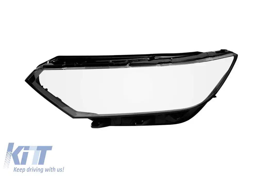 Sticlă stângă pentru faruri potrivită pentru Volkswagen Passat B8 sedan, break 2014-2019 cu faruri halogen sau LED de versiune mică