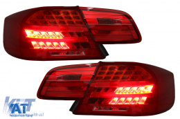 Stopuri cu Bara LED compatibil cu BMW Seria 3 E92 Coupe Pre Facelift (2006-2010) Rosu Clar-image-6089683