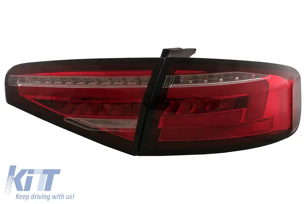 Stopuri Full LED compatibil cu Audi A4 B8 Sedan (2012-2015) Rosu Semnal Dinamic-image-6109942