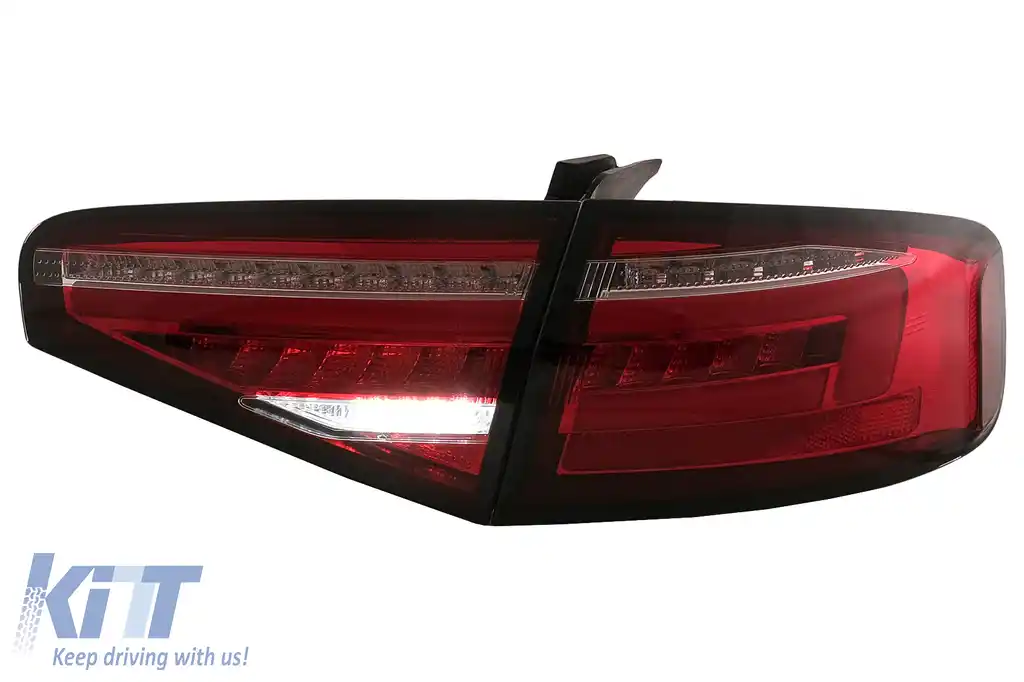 Stopuri Full LED compatibil cu Audi A4 B8 Sedan (2012-2015) Rosu Semnal Dinamic-image-6109949