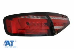 Stopuri Full LED compatibil cu AUDI A4 B8 (2012-2015) Sedan Rosu Semnal Dinamic OEM LED-image-6066914