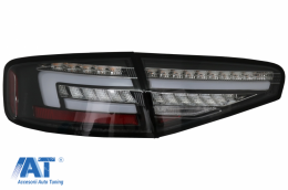 Stopuri Full LED compatibil cu Audi A4 B8 (2012-2015) Sedan Rosu Negru Semnal Dinamic OEM Halogen-image-6082405