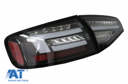 Stopuri Full LED compatibil cu Audi A4 B8 (2012-2015) Sedan Rosu Negru Semnal Dinamic OEM Halogen-image-6082406