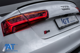 Stopuri Full LED compatibil cu Audi A6 4G C7 (2011-2014) Red Clear Facelift Design Semnalizare Secventiala-image-6068584