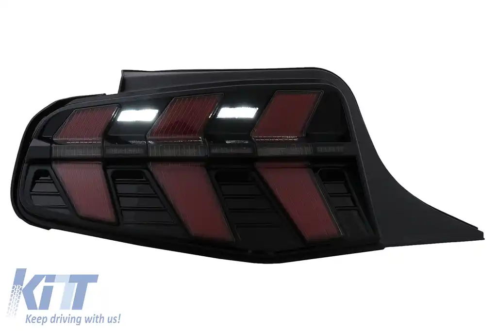 Stopuri Full LED compatibil cu Ford Mustang V Pre-Facelift (2010-2012) Fumuriu Semnal Dinamic Secvential-image-6107291