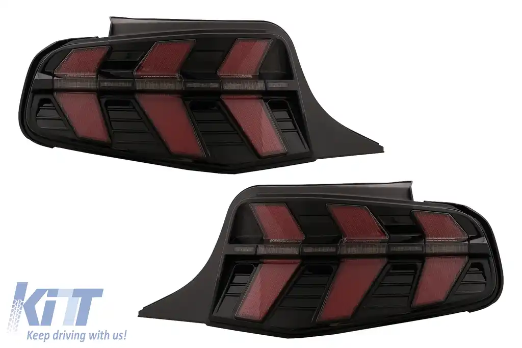 Stopuri Full LED compatibil cu Ford Mustang V Pre-Facelift (2010-2012) Fumuriu Semnal Dinamic Secvential-image-6107293