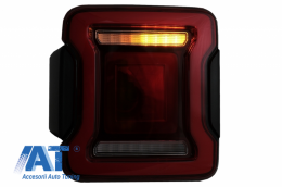 Stopuri Full LED compatibil cu Jeep Wrangler IV JL/JLU (2018-up) Rosu cu Semnal Dinamic si Dinamic StartUp-image-6059507