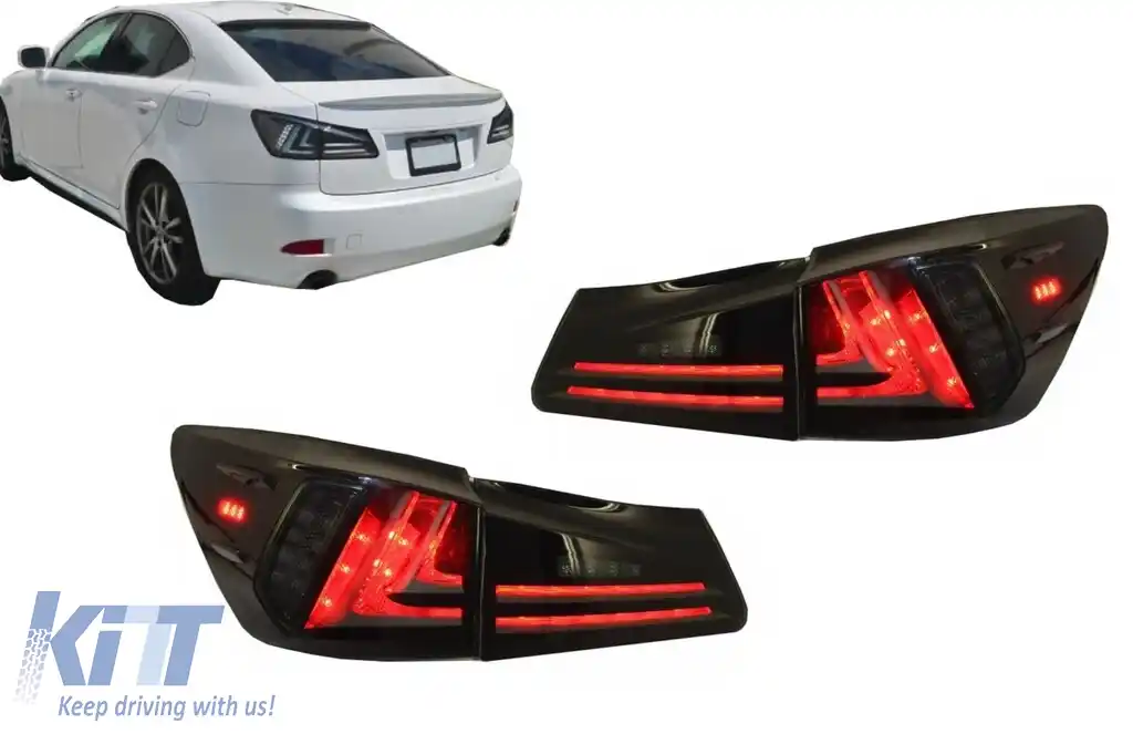 Stopuri Full LED compatibil cu LEXUS IS XE20 (2006-2012) Light Bar Facelift New XE30 Design Fumuriu