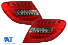 Stopuri Full LED compatibil cu MERCEDES C-Class W204 (2007-2012) LED Light Bar Facelift Design-image-6040141