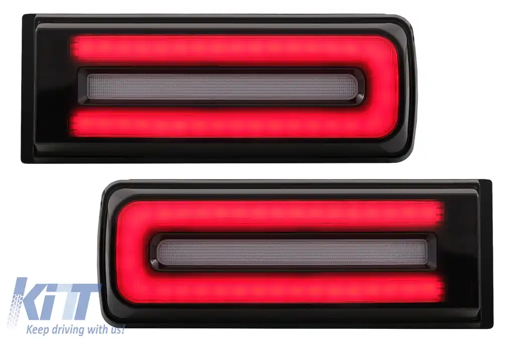 Stopuri Full LED compatibil cu Mercedes G-Class W463 (2008-2017) Facelift 2018 Design LED Dinamic Secvential Negru