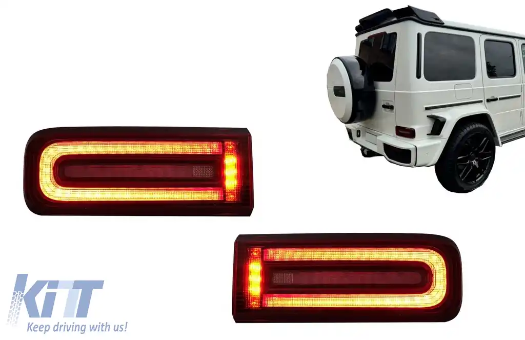 Stopuri Full LED compatibil cu Mercedes G-Class W463 (2008-2017) Facelift 2018 Design LED Dinamic Secvential-image-6107986