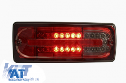 Stopuri Full LED compatibil cu Mercedes W463 G-Class (1989-2015) Rosu Fumuriu-image-6019666
