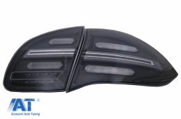 Stopuri FULL LED compatibil cu Porsche Cayenne 958 E2 92A Prefacelift (2010-2014) Negru Smoke cu Indicatoare Dinamice-image-6064694