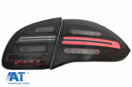 Stopuri FULL LED compatibil cu Porsche Cayenne 958 E2 92A Prefacelift (2010-2014) Negru Smoke cu Indicatoare Dinamice-image-6064696