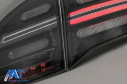 Stopuri FULL LED compatibil cu Porsche Cayenne 958 E2 92A Prefacelift (2010-2014) Negru Smoke cu Indicatoare Dinamice-image-6067442