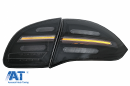 Stopuri FULL LED compatibil cu Porsche Cayenne 958 E2 92A Prefacelift (2010-2014) Negru Smoke cu Indicatoare Dinamice-image-6067445