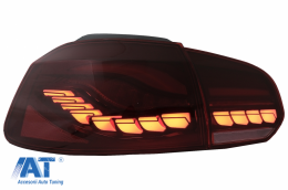 Stopuri Full LED compatibil cu VW Golf 6 VI (2008-2013) Rosu Fumuriu cu Semnal Dinamic-image-6082682