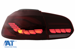 Stopuri Full LED compatibil cu VW Golf 6 VI (2008-2013) Rosu Fumuriu cu Semnal Dinamic-image-6082684
