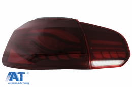 Stopuri Full LED compatibil cu VW Golf 6 VI (2008-2013) Rosu Fumuriu cu Semnal Dinamic-image-6082695