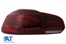Stopuri Full LED compatibil cu VW Golf 6 VI (2008-2013) Rosu Fumuriu cu Semnal Dinamic-image-6082696