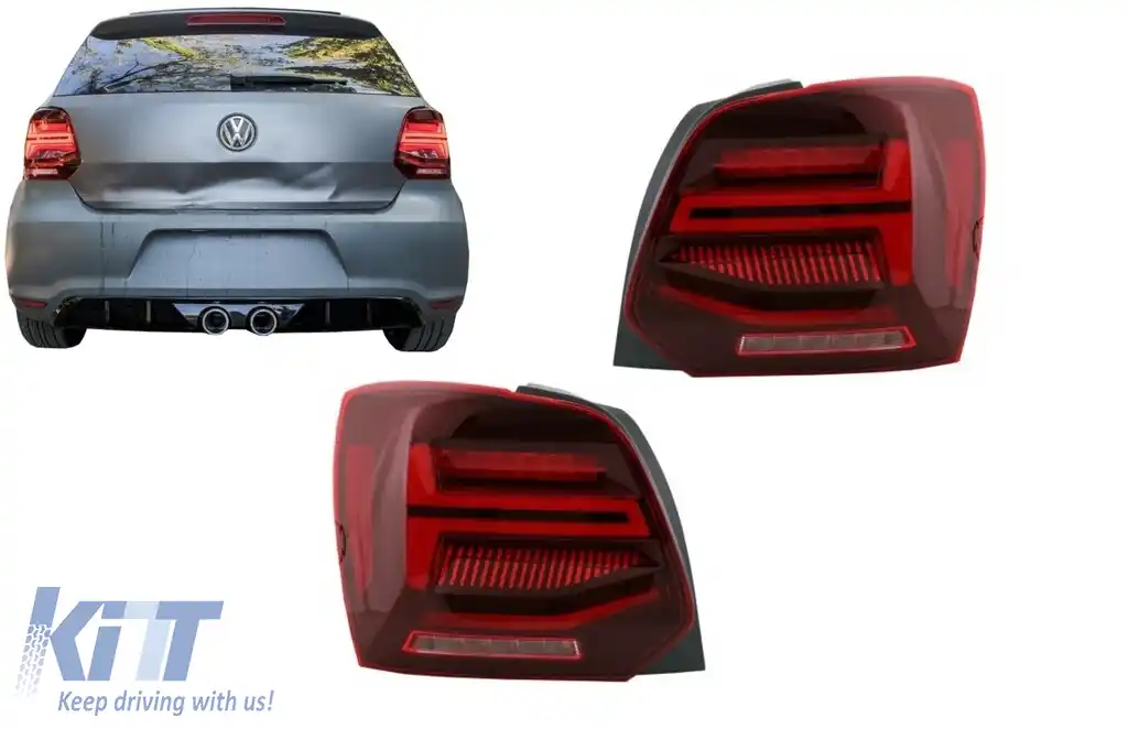 Stopuri Full LED compatibil cu VW POLO 6R 6C 61 (2011-2017) Semnal Dinamic Led Vento Look-image-6127535