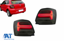 Stopuri Full LED compatibil cu VW POLO 6R 6C 61 (2011-2017) Semnal Dinamic Vento Look Fumuriu-image-6074208