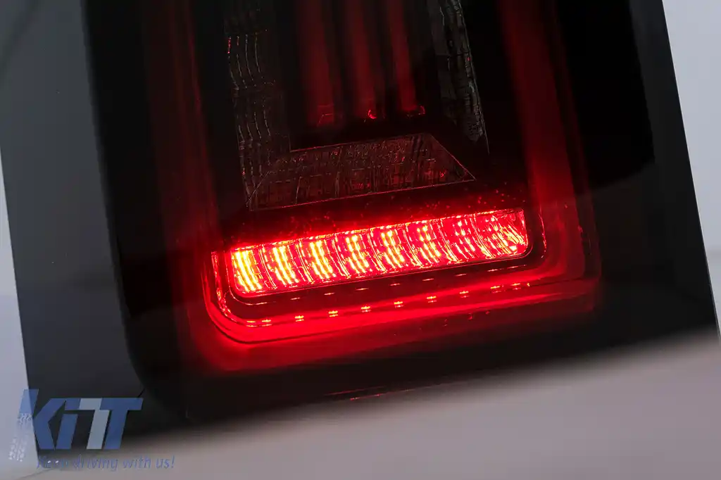 Stopuri Full LED compatibil cu VW Transporter T5 (2003-2009) Negru Fumuriu Semnal Dinamic-image-6099574