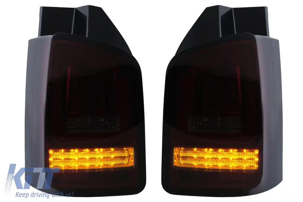 Stopuri Full LED compatibil cu VW Transporter V T5 Facelift (2010-2015) Rosu Fumuriu-image-6100026