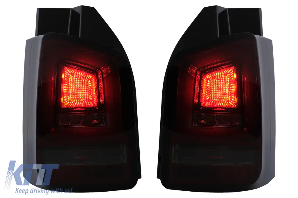 Stopuri Full LED compatibil cu VW Transporter V T5 Facelift (2010-2015) Rosu Fumuriu-image-6100029