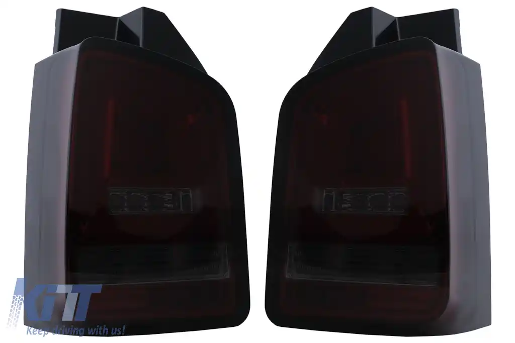 Stopuri Full LED compatibil cu VW Transporter V T5 Facelift (2010-2015) Rosu Fumuriu-image-6100032
