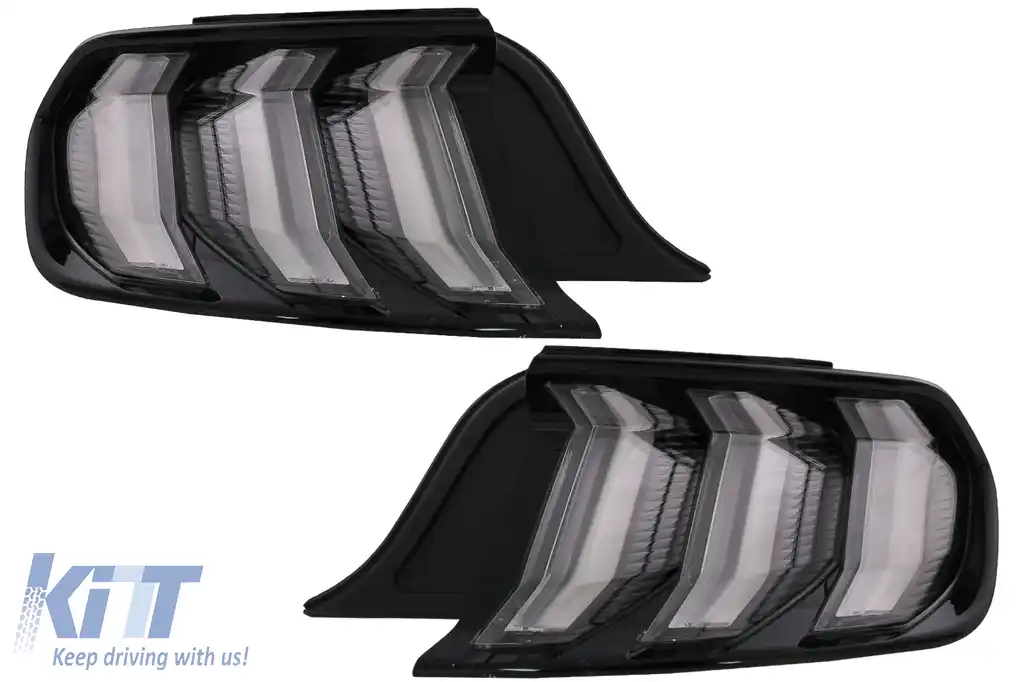 Stopuri Full LED compatibile cu Ford Mustang VI S550 (2015-2019) Fumuriu Clar Semnal Dinamic Secvential