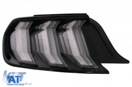 Stopuri Full LED compatibile cu Ford Mustang VI S550 (2015-2019) Fumuriu Clar Semnal Dinamic Secvential-image-6088449