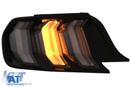 Stopuri Full LED compatibile cu Ford Mustang VI S550 (2015-2019) Fumuriu Clar Semnal Dinamic Secvential-image-6088454